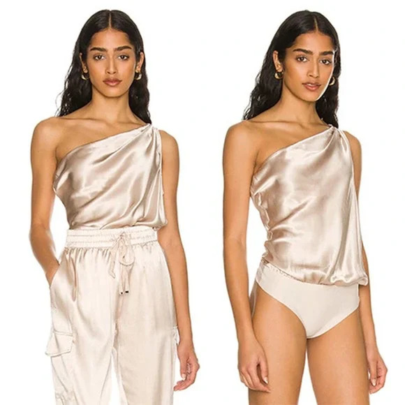 Cami NYC Tops - Cami NYC Darby One Shoulder Blush Women's Bodysuit Size XXS NWT